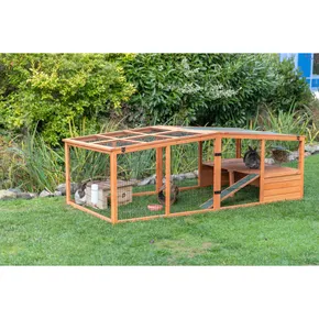 XL-Außengehege für Nagetiere: 233 x 79 x 116 cm, mit Deckel